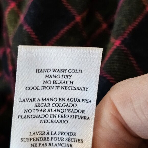 Rails Large Shirt Andi Navy Fuschia Plaid Button Down Flannel Ruffle Collar - Picture 14 of 15